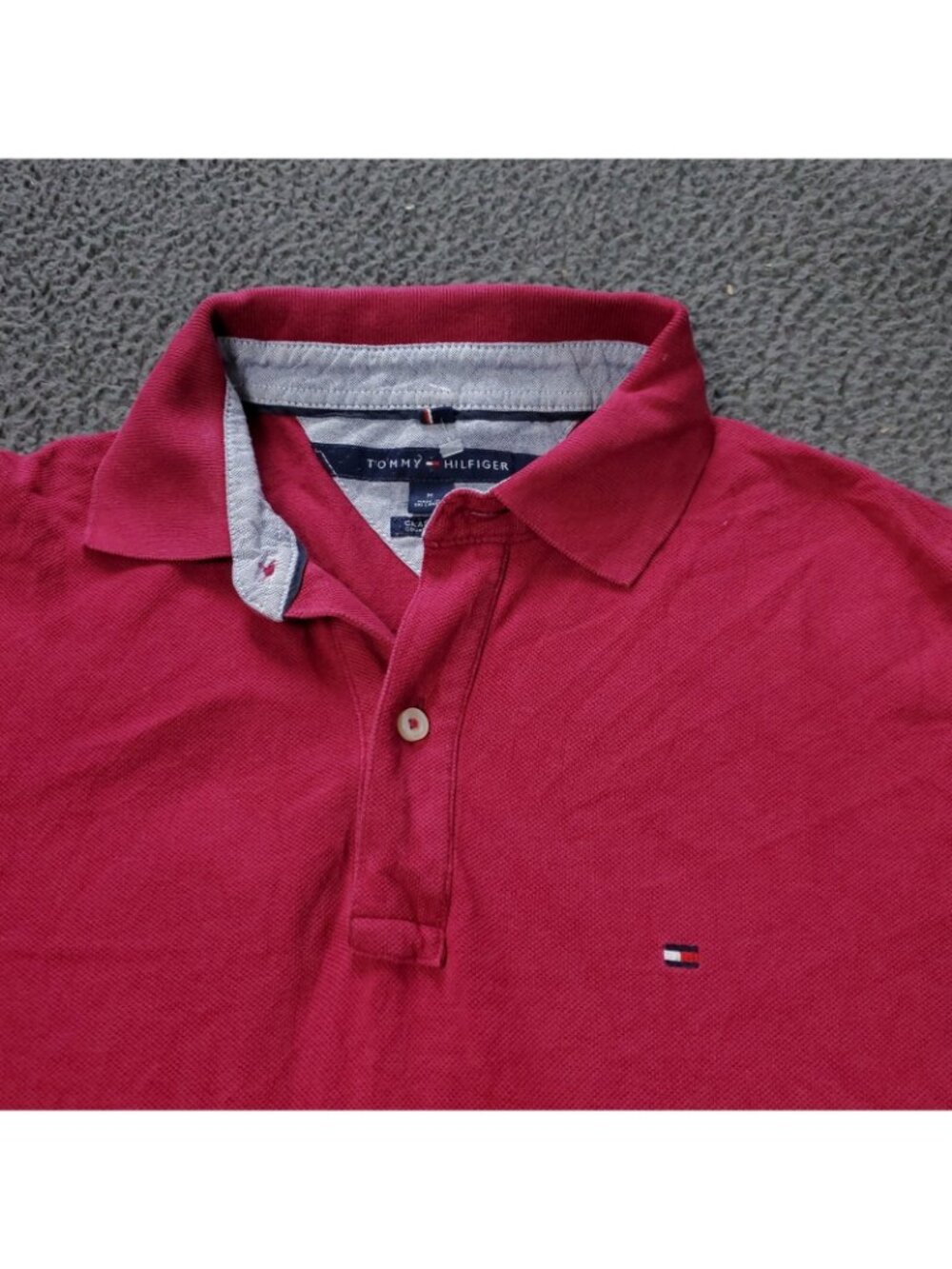 Tommy Hilfiger Polo Shirt Mens M Medium Short Sleeve Purple Blend Classic Casual